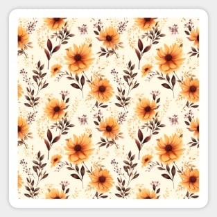 Watercolor Autumn Flowers Magnet